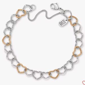 COPY - Twisted Wire Connected Hearts Charm Bracelet